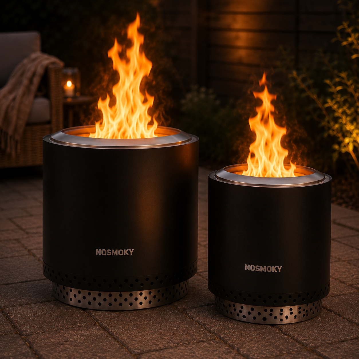 Both black sizes at night